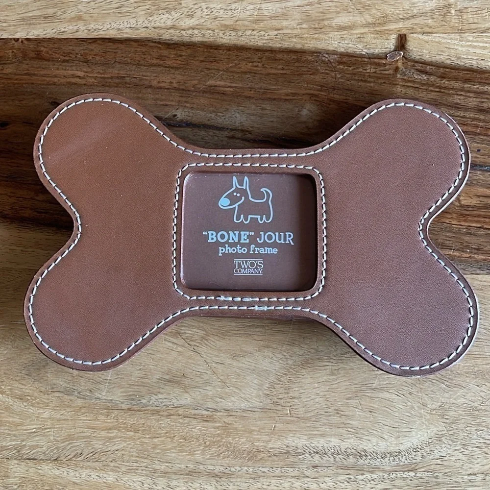 Two’s Company Brown Dog Bone Picture Frame